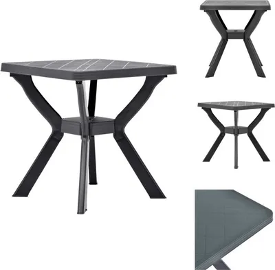 Zdjęcie produktu dla vidaXL Stolik bistro antracytowy 70x70x72 cm plastikowy - Stoły ogrodowe