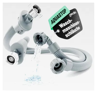 Produktbild von 2x Waschmaschinenschlauch mit Aquastop 1,5 m - Zulaufschlauch für Waschmaschinen 3/4 Zoll inkl. Sicherheitsventil