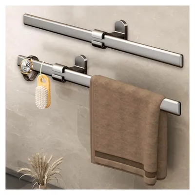 Produktbild von 2er Set Handtuchhalter ohne Bohren, 40 cm Wand-Handtuchhalter aus Edelstahl, selbstklebend für Bad, Küche, Sauna