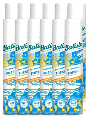 Image de 12 flacons de shampooing sec Batiste Fresh, 200 ml chacun - Pack économique - 12 pièces