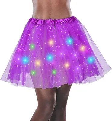 Produktbild von Tüllrock für Damen mit Sternen und Pailletten (Lila)