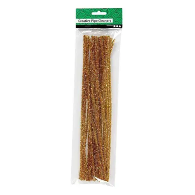 Productafbeelding van Goudkleurige draad van chenille, 6 mm, 24 stuks.
