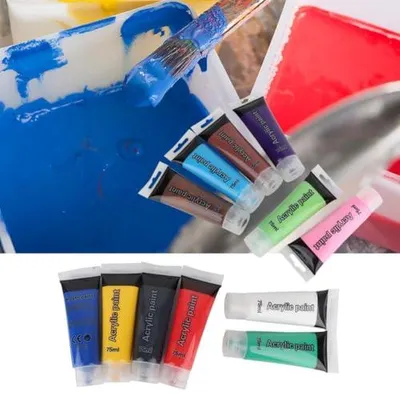 Imagen del producto de Juego de 12 pinturas acrílicas en tubos, ideal para artistas y para pintar