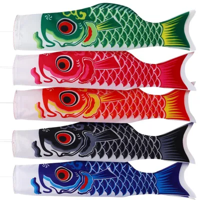 Japanse karpervlaggen 5er Set, 70 cm, Satijn, bunt