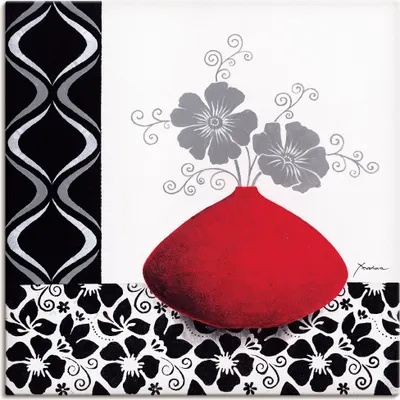 Produktbild von ARTland Leinwandbild Blumenmuster I Größe: 30x30 cm