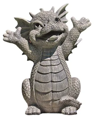Drachenfigur aus Harz, Zen-Yoga-Dekoration, 310 g, grau