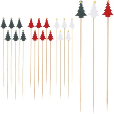Immagine prodotto di Bastoncini da cocktail in bambù, motivo albero, 13 cm, confezione da 20