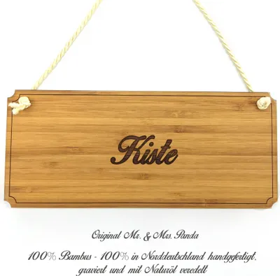 Produktbild von Mr. & Mrs. Panda Firmenschild Kiste - Geschenk, Holzschild, Wegweiser, Landhaus, Holz Türschild, Shabby, Graviert, Schild, Geschenkidee
