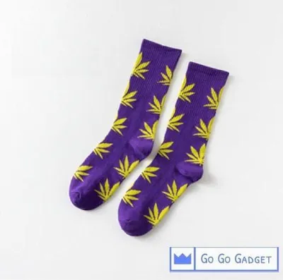 Produktbild von Unkrautsocken | 1 Paar | lila mit gelb