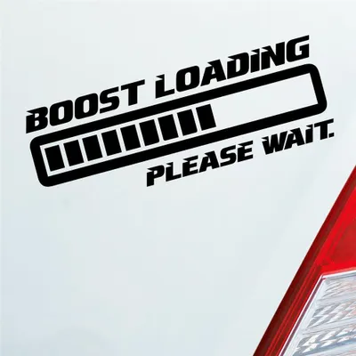 Produktbild von Auto Aufkleber Boost Loading Please Wait Tuning 15x5 cm Schwarz Matt Sticker Heckscheibenaufkleber