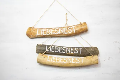 Produktbild von Türschild Liebesnest Holz Maritim  Landhausstil