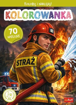 Image de Pompier volontaire. Livre de coloriage avec des autocollants