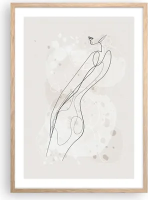 Produktbild von Gerahmtes Poster - Rahmen in heller Eiche - Minimalismus Körper Frauen - 50x70 cm - Wand Bild - Wanddeko - Wandbilder - Kunstposter - Wandposter - Bilderrahmen - Bilder - Kunstdruck - P2NPA50x70-4831