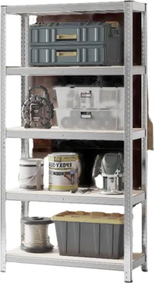 Obrázok produktu pre Robustný regál do skladu – Regál do skladu – Oceľ – Odolný voči korózii – 180 x 90 x 40 cm