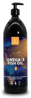 Imagen del producto de POKUSA Aceite de pescado Omega-3 – suplemento de aceite de pescado para perros y gatos – 250 ml