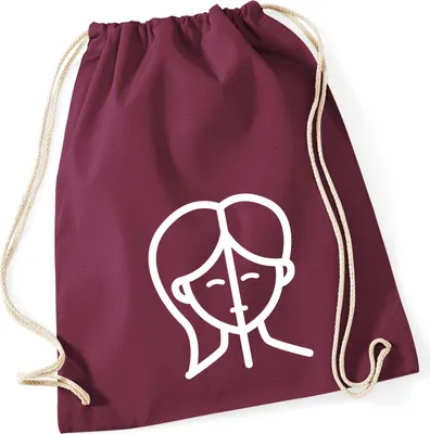 Produktbild von Huuraa Turnbeutel Zwillinge Sternzeichen Symbol 12 Liter Burgundy Baumwolle Rucksack Geschenkidee