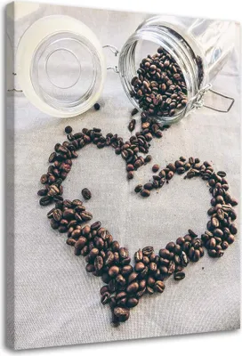 Produktbild von Leinwandbild kaffee-liebe 40x60 cm Feeby braun wandbild bereit zum aufhängen