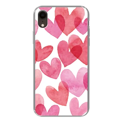 Produktbild von MuchoWow® Handyhülle Schutzhülle Hülle für iPhone XR Ein Aquarell mit Herz-Illustration Silikon Softcase Handy Hülle - Schutzdeckel