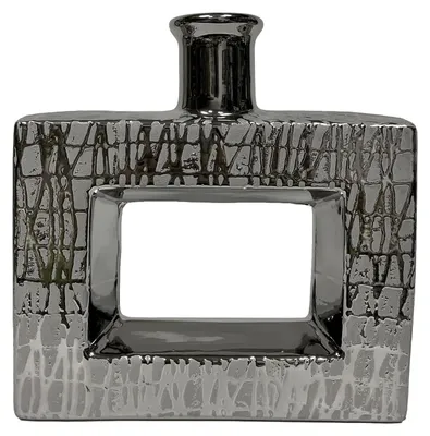 Produktbild von Tischvase – Keramik, Silber – 6 x 24 x 24 cm
