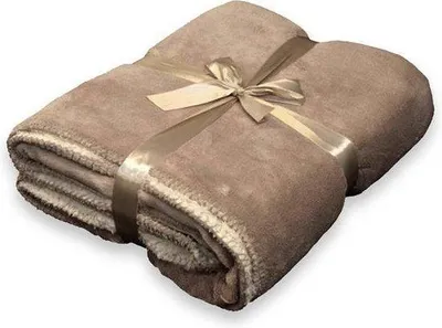 Produktbild von Unyqoos® Fleece-Plaid – Wohndecke aus Polyester-Fleece, 130 x 160 cm, warmes Taupe