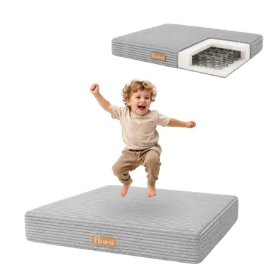 Image de Flumi trampoline enfant tapis de saut avec velours côtelé, 110x70 cm