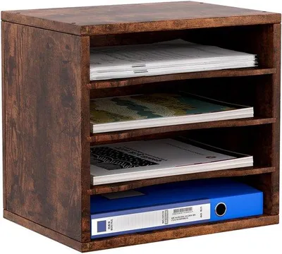 Produktbild von BüroHolz-Organizer für A4-Papier, braun, 4 Schubladen