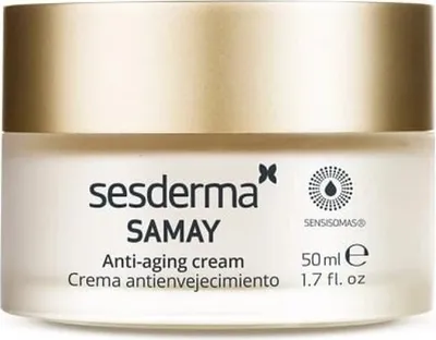 A close-up studio shot of a jar of Sesderma Samay Anti-Aging Cream.