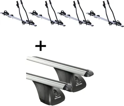 Produktbild von 4x Fahrradträger SAGITTAR + Dachträger VDP kompatibel mit für Fiat Doblò I 3-5 Türer 2000-2010