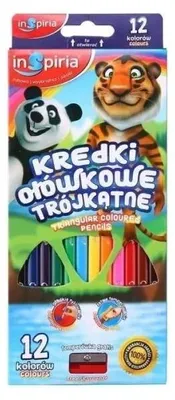 Zdjęcie produktu dla Kredki trójkątne 12 kolorów - InSpiria