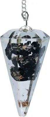 Produktbild von Orgonitpendel Schwarzer Turmalin mit Facette -- 11 g, 4 cm online bestellen