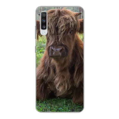Produktbild von MuchoWow® Handyhülle Schutzhülle Hülle für Samsung Galaxy A70 Schottischer Highlander - Kröte - Tiere Silikon Softcase Handy Hülle - Schutzhaube