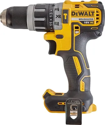 A DeWalt cordless hammer drill is shown against a white background.