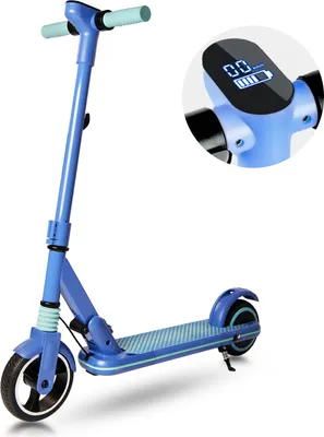 Produktbild von Elektroscooter Kinder E-Scooter Blau mit LED-Anzeige Klapproller elektroroller Staubgeschützter Ladeanschluss E Roller Geschenk Für Kinder Und Jugendliche