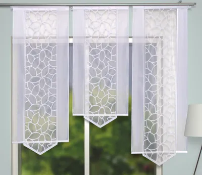 Produktbild von Home Wohnideen Schiebevorhang Jacquard Blätter 160 x 57 cm Weiss