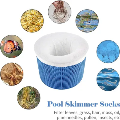 Produktbild von 15 Stück Pool-Skimmer-Socken, Filterkörbe, Netzschoner für unterirdische und oberirdische Pools