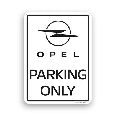Produktbild von Parking Only Schild für Opel, Lizenzprodukt, 28 x 40 cm, Schwarz und Weiß