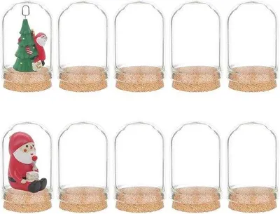Productafbeelding van Set van 25 glazen flessen met bolvormige dop en kurksluiting - Ideaal voor feestgeschenken, kunstprojecten en kleine projecten