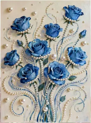 Productafbeelding van Bloemenkralen Schilderset - Creatieve Hobby - Wanddecoratie Maken - Lichtgevende Edelstenen - 30 x 40 cm - Veelkleurig