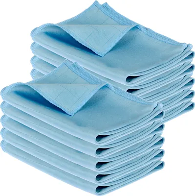 Produktbild von 10 Stück Mach1 Mikrofasertuch 40x60cm Blau Premium Mikrofaser Glastücher mit 220 GSM in Profiqualität– Keine Streifen und Schlieren – fusselfreie Scheibentücher