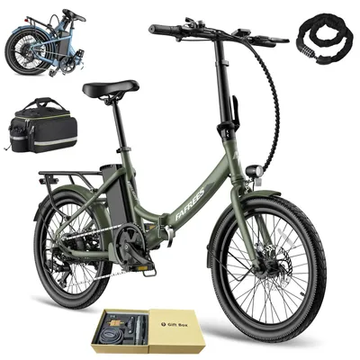 Produktbild von E-Bike 155-195 cm 20" 250 W bis 110-130 km IPX5 7-Gang – StVZO-konform mit legaler Schiebehilfe (6 km/h) – Grün