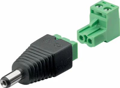 Produktbild von Terminal Block 2-pin > DC-Stecker (5,50 x 2,10 mm) abnehmbare Schraubbefestigung, 2-teilig