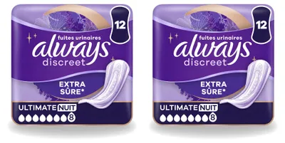 Produktbild von 2 x Always Discreet Ultimate Night Inkontinenz-Einlagen - Vorteilspackung - 2 Stücke