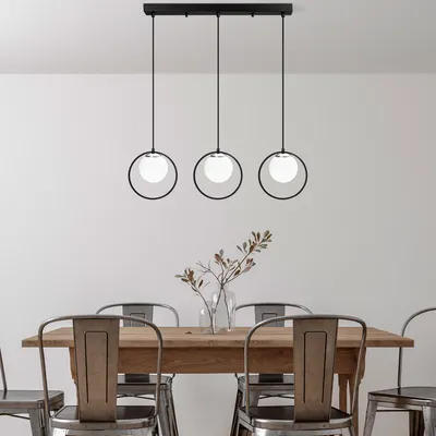 Produktbild von Opviq, Dolunay - 7056, Kronleuchter, Schwarz, METALLKÖRPER, 96 x 15 x  30 - 126 cm