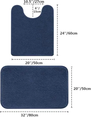 Produktbild von Badematten Set, 50 x 80 cm und 50 x 60 cm, rutschfest, für Badezimmer