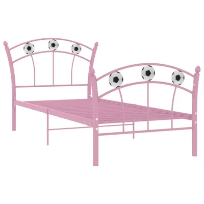 Immagine prodotto di Letto singolo vidaXL con motivo calcistico, metallo rosa, 90x200 cm
