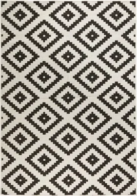 Image de 200x290 cm Tapis Twin-Wendeteppiche 103129 schwarz creme - pour l'extérieur et la maison
