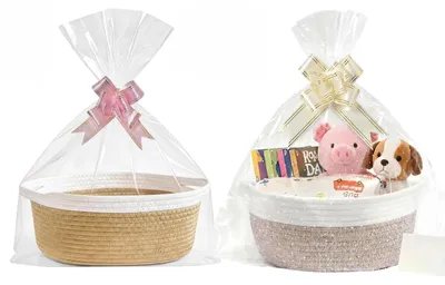 2er-Set Geschenkkörbe aus Baumwollseil, 30x20x12 cm, mit Henkel