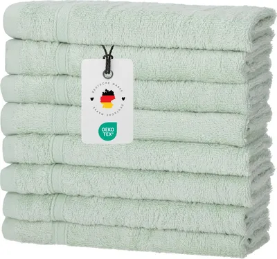 Produktbild von Gästehandtücher 30x50 cm im 8er Set - 450g/m2, Gästehandtuch Grün
