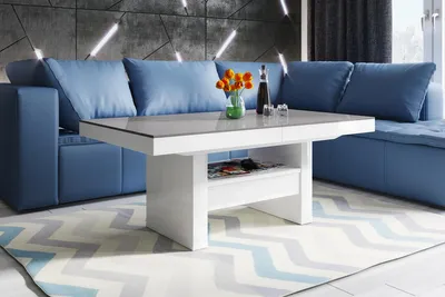 Produktbild von Design Couchtisch Tisch HLU-111 Schublade höhenverstellbar ausziehbar Esstisch