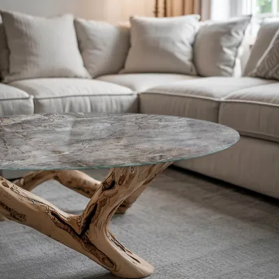 Produktbild von Bedruckte Glas Tischplatte Fi 70 cm – Glasplatte mit Motiv – Esstischplatte bedruckt – Sicherheitsglas mit Druck – Tischplatte Ersatz – pflegeleicht – modern – dekorativ – Motivglas – Glastisch modern – Glasplatte Kunst – Glastischplatte Nachbildung – Muster aus Naturmarmor